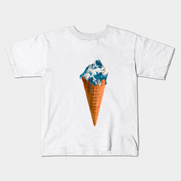 Mountain ice cream Kids T-Shirt by timegraf